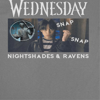 Wednesday Snap Snap Mens T Shirt Charcoal