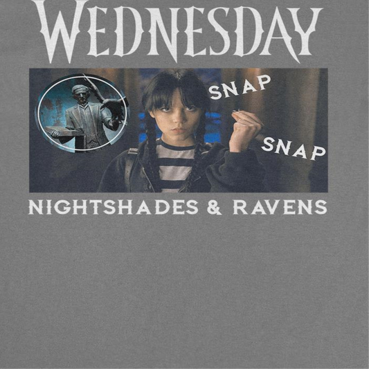 Wednesday Snap Snap Mens T Shirt Charcoal