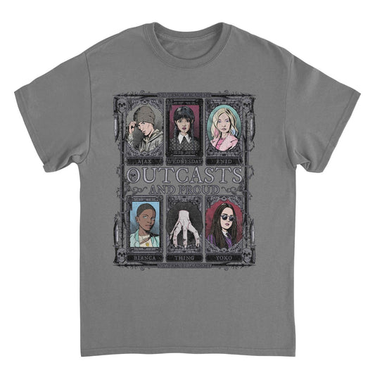 Wednesday Outcasts Charcoal Mens T Shirt