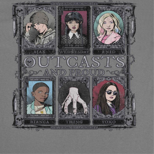Wednesday Outcasts Mens T Shirt Charcoal