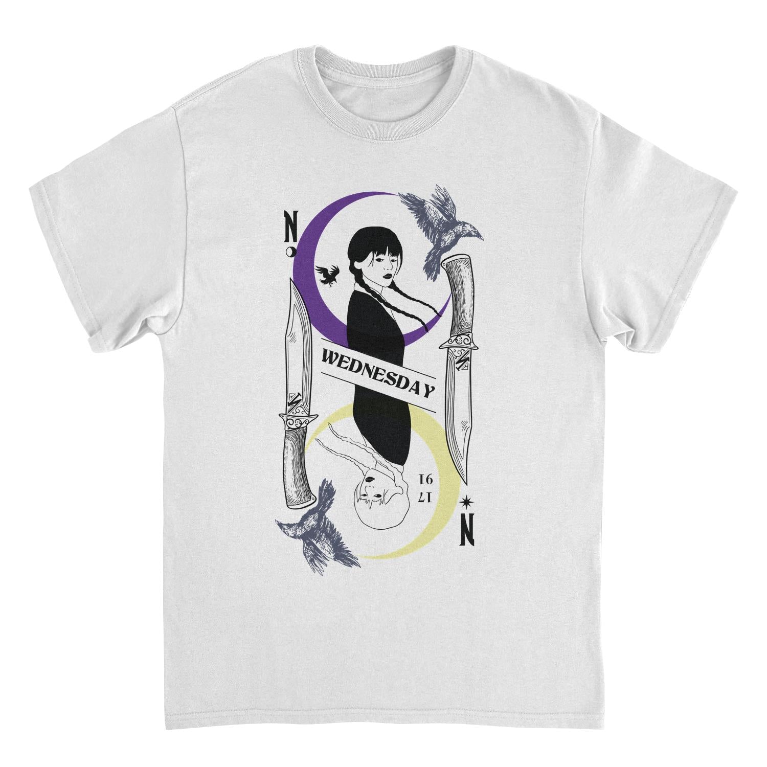 Wednesday Knives Card White Mens T Shirt