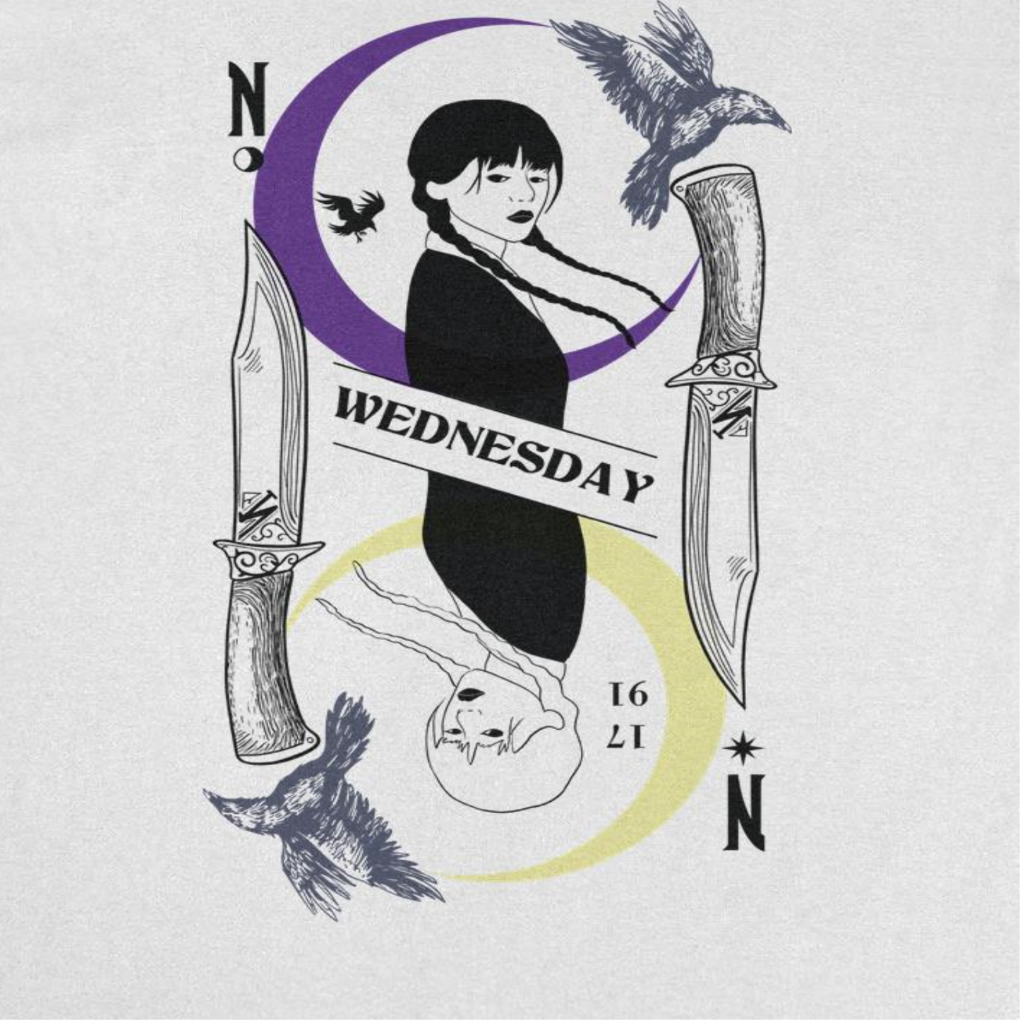 Wednesday Knives Card Mens T Shirt White