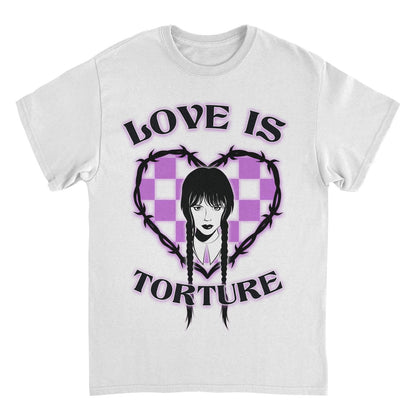 Wednesday Love is Torture White Mens T Shirt