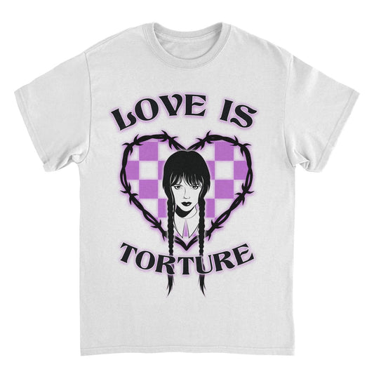 Wednesday Love is Torture White Mens T Shirt
