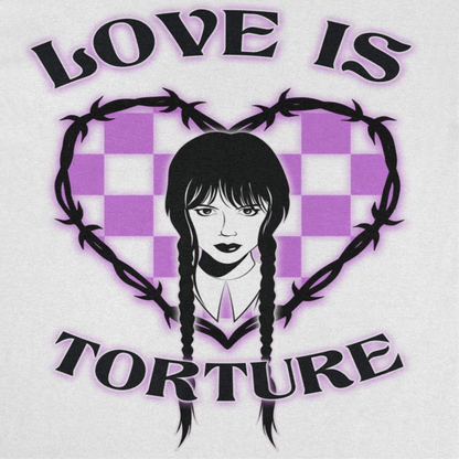 Wednesday Love is Torture Mens T Shirt White