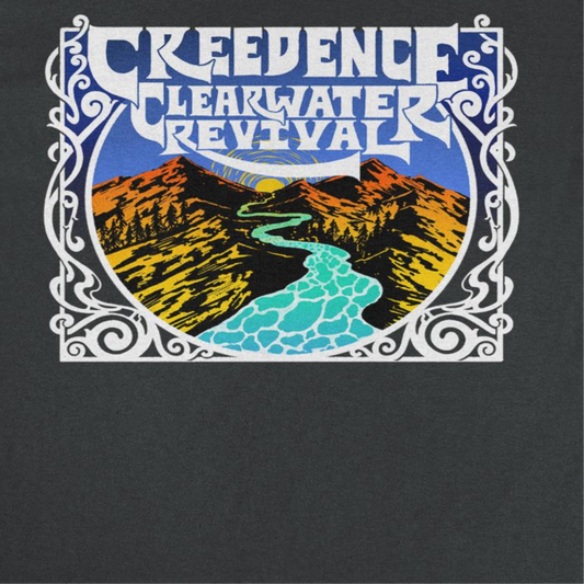 Creedence Clearwater Revival Retro Mountains Mens T Shirt Black