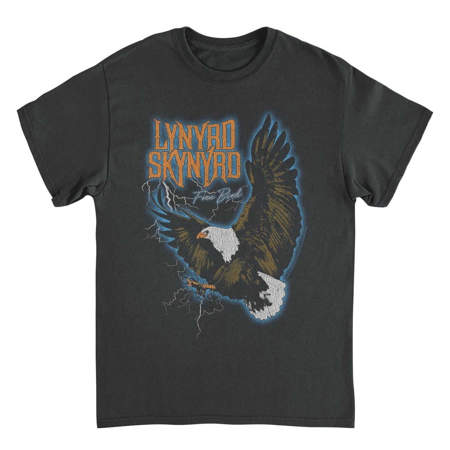 Lynyrd Skynyrd Free Bird Lightning Black Mens T Shirt