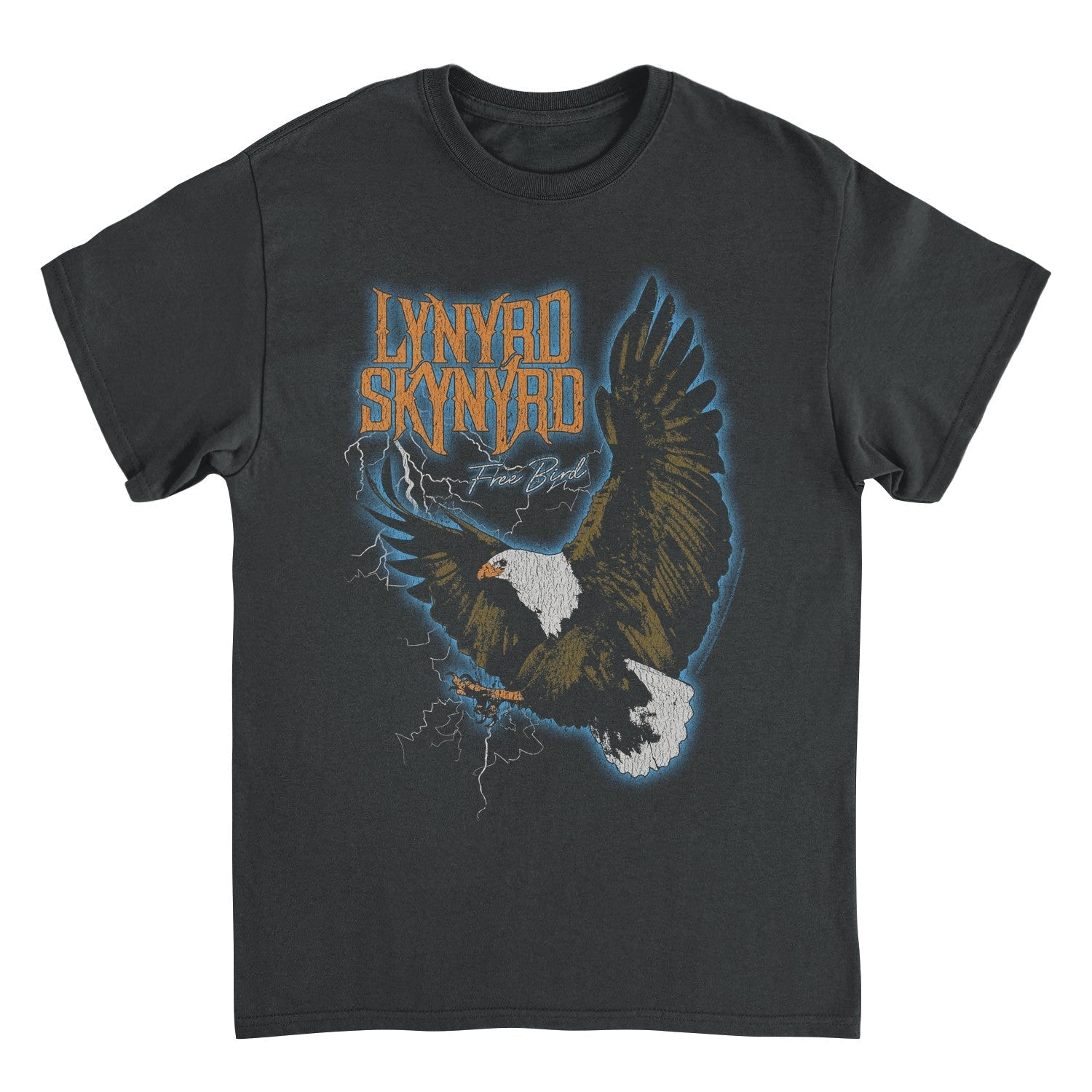 Lynyrd Skynyrd Free Bird Lightning Black Mens T Shirt