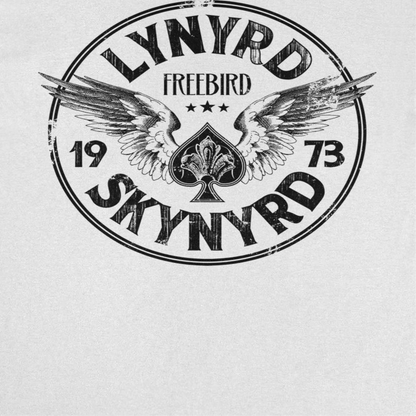 Lynyrd Skynyrd Firebird 1973 Ace Circle Back Mens T Shirt White