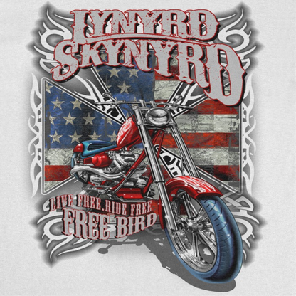 Lynyrd Skynyrd Motorcycle Mens T Shirt White