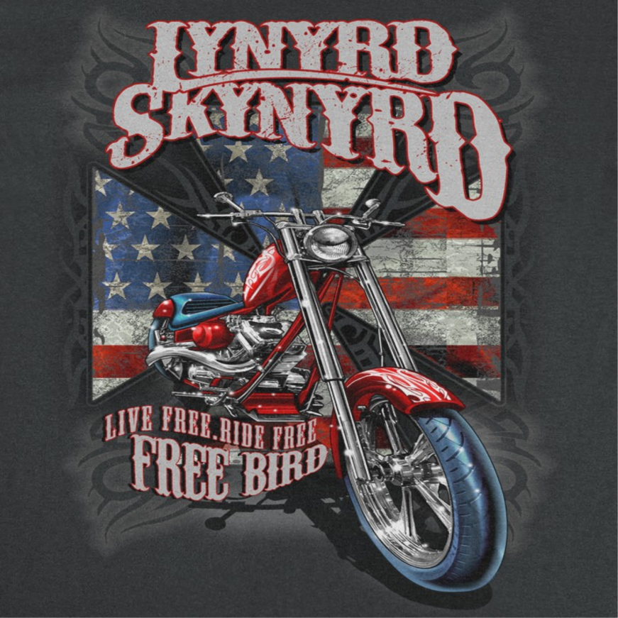 Lynyrd Skynyrd Motorcycle Mens T Shirt Black