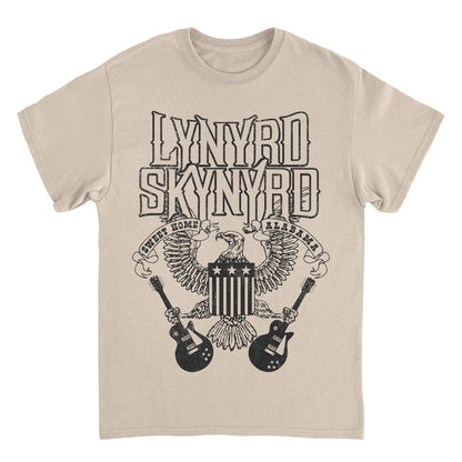 Lynyrd Skynyrd Black Letters Mens T Shirt Sand