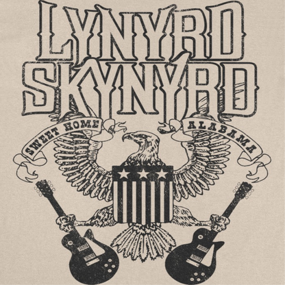 Lynyrd Skynyrd Black Letters Mens T Shirt Sand