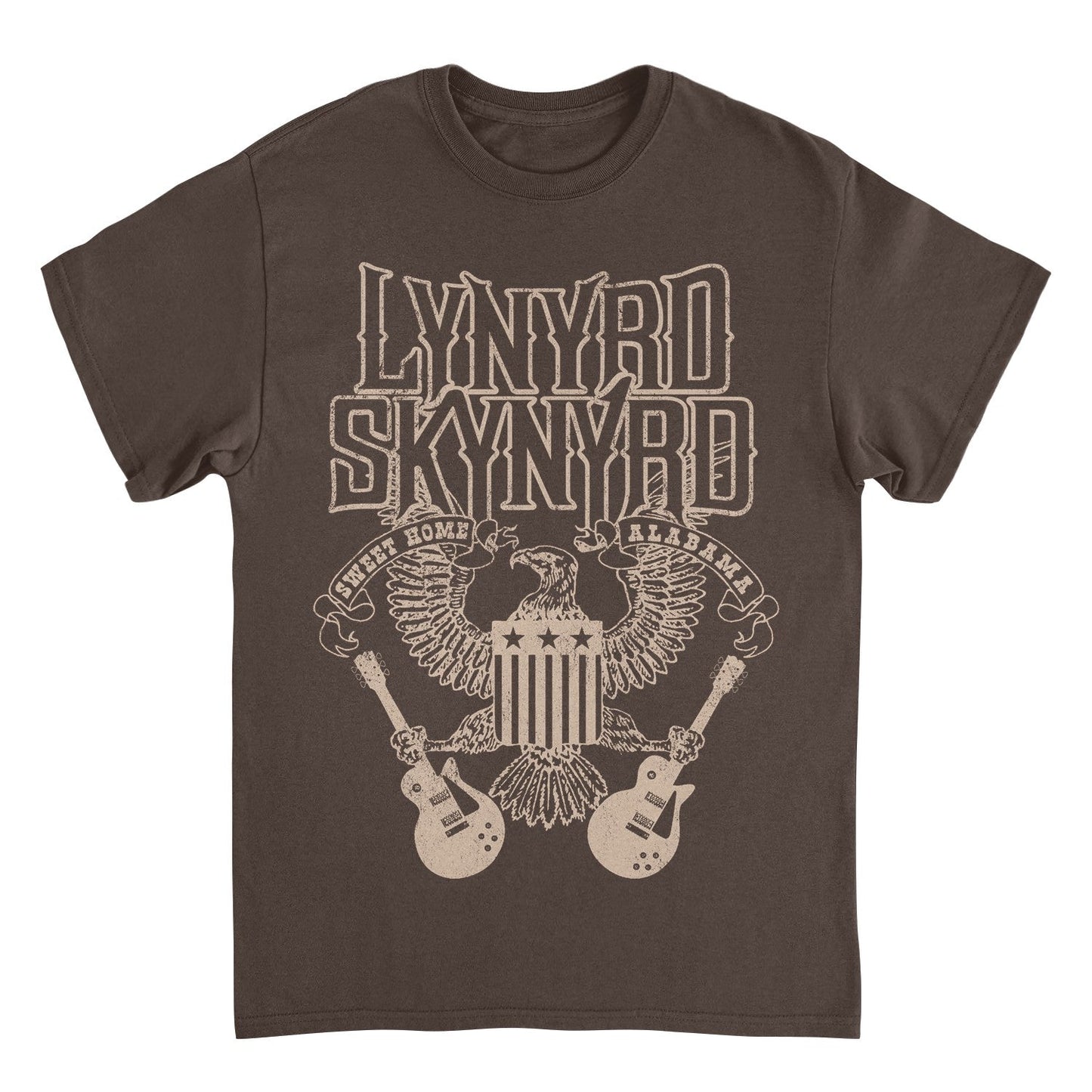 Lynyrd Skynyrd Sweet Home Alabama Mens T Shirt Dark Chocolate Brown