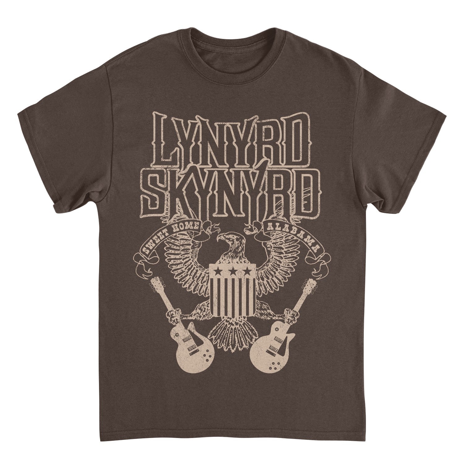 Lynyrd Skynyrd Sweet Home Alabama Mens T Shirt Dark Chocolate Brown