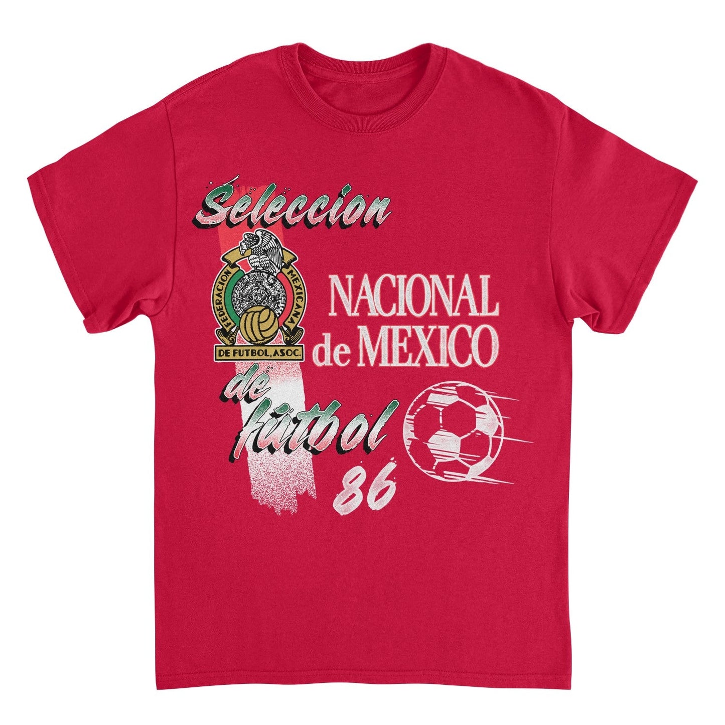 Toffs Retro Soccer Futbol Nacional De Mexico Mens T Shirt Red