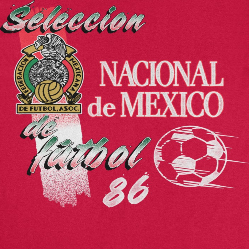 Toffs Retro Soccer Futbol Nacional De Mexico Mens T Shirt Red