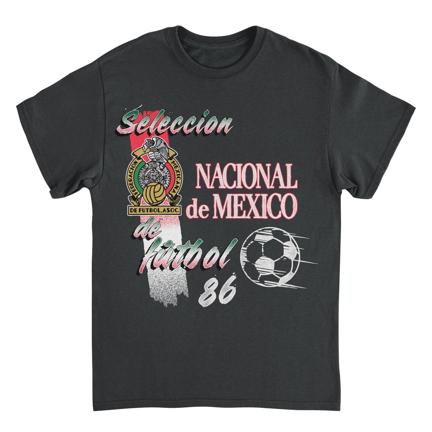 Toffs Retro Soccer Futbol Nacional De Mexico Mens T Shirt Black