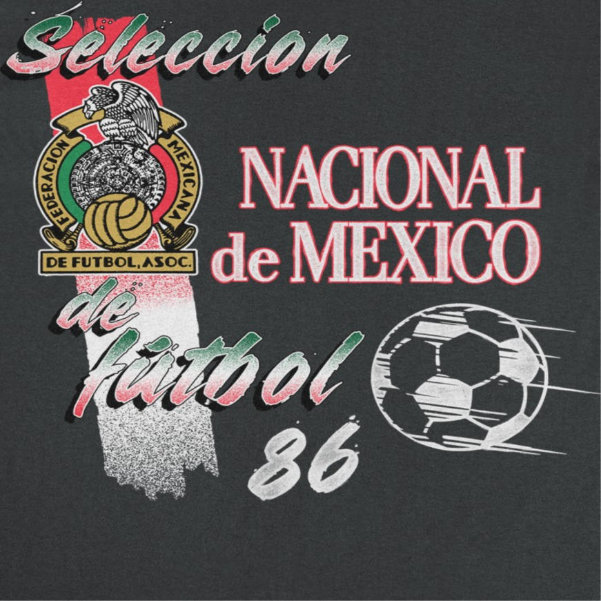 Toffs Retro Soccer Futbol Nacional De Mexico Mens T Shirt Black