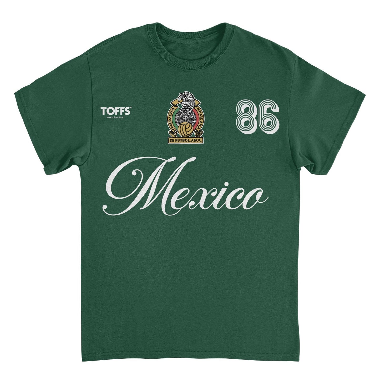 Toffs Retro Soccer Futbol Mexico Mens T Shirt Forest Green