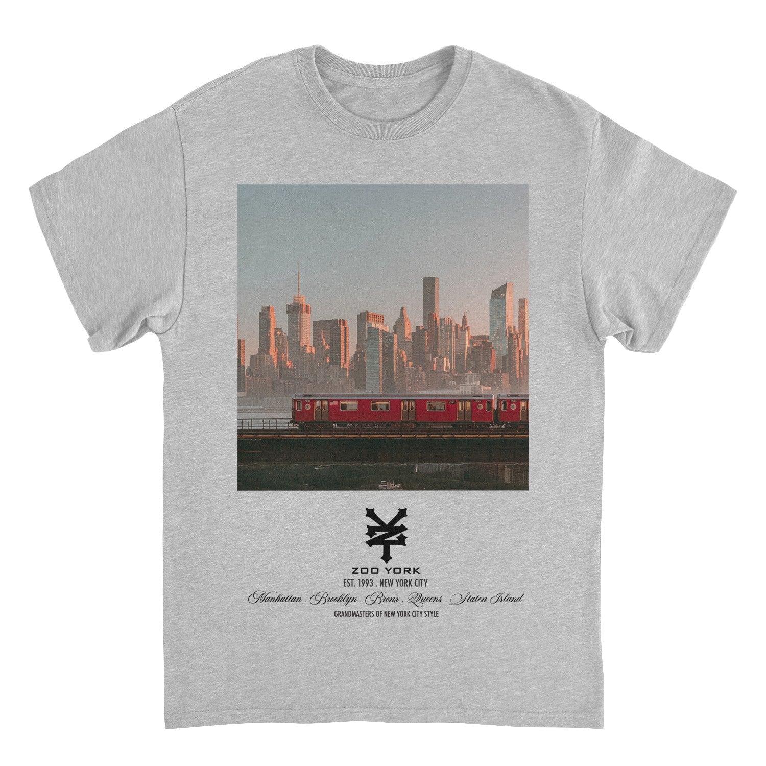 Zoo York Subway Skyline Nueva York Classic Panel Mens T Shirt Grey