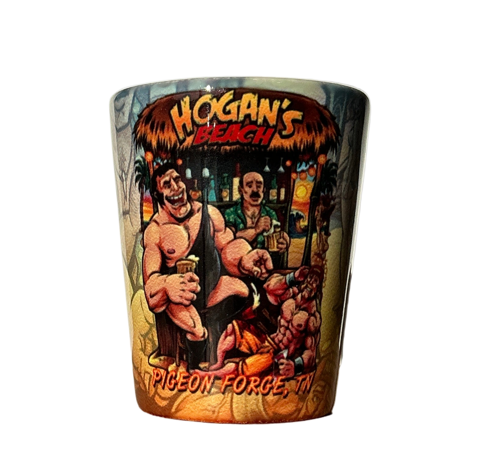 Hulk Hogan Andre The Giant Hogan's Beach Bar Shot Glass