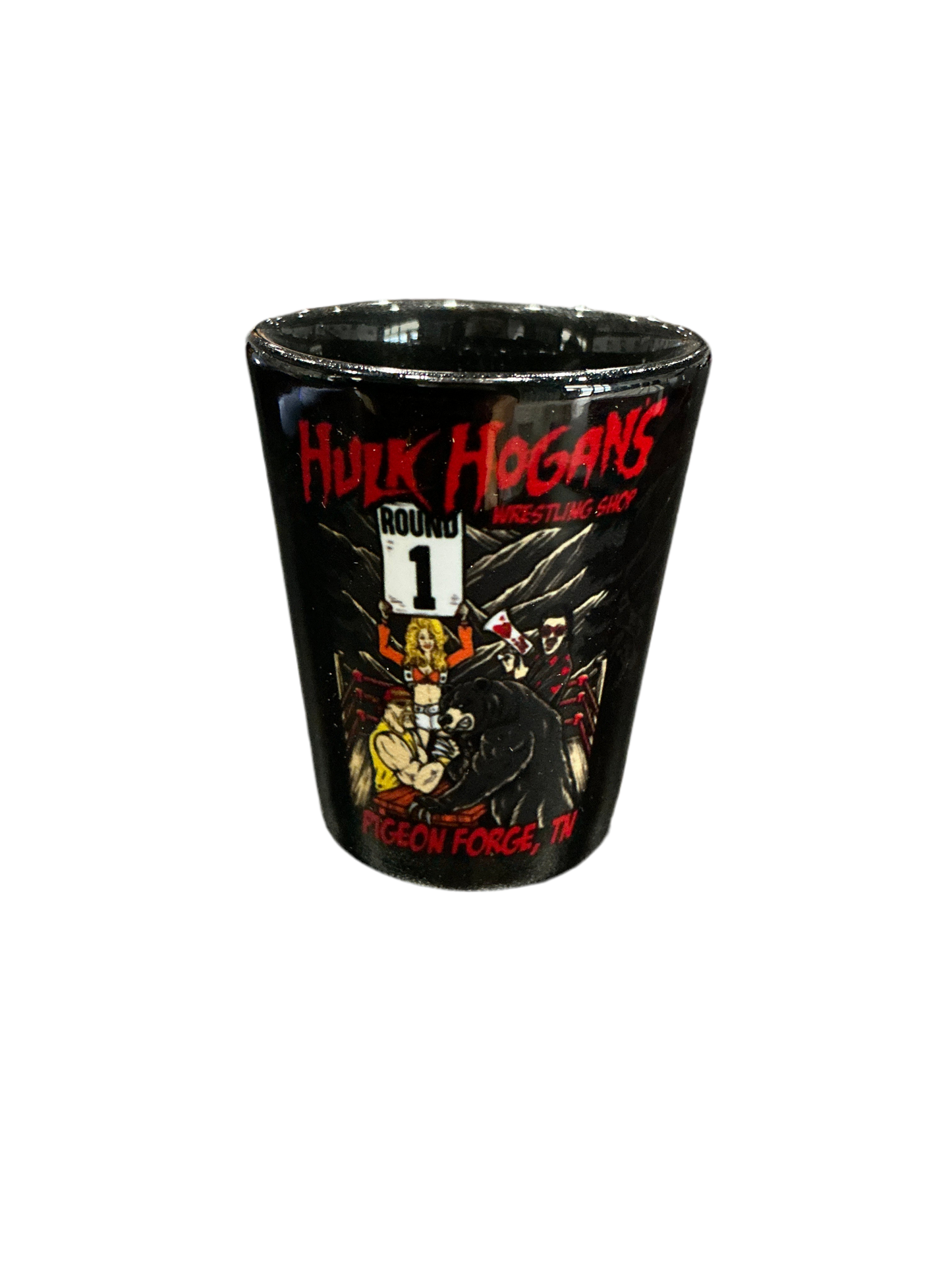 Hulk Hogan Hogan's Wrestling Shop Bear Arm Wrestling Shop Shot Glass