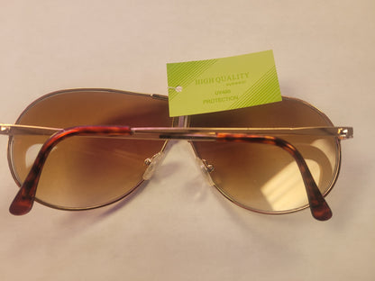 Aviator 80's Sunglasses with Gold Frame