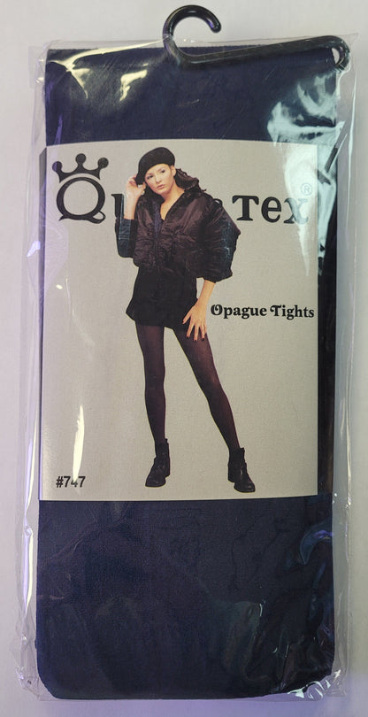 Opaque Navy Blue Tights Women's