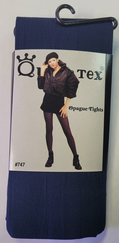 Opaque Navy Blue Tights Women's