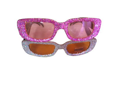 Vintage Style Rectangle Glitter Glasses