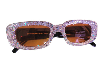 Vintage Style Rectangle Glitter Glasses