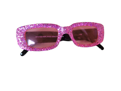 Vintage Style Rectangle Glitter Glasses