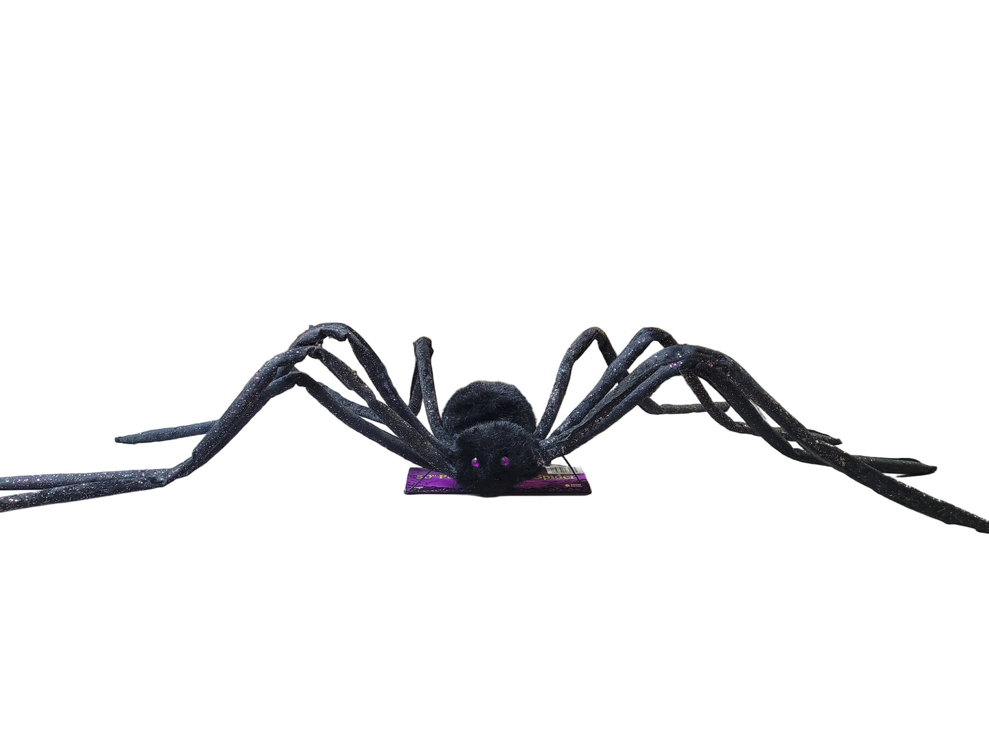 50" Posable Black Glitter Spider Halloween Prop