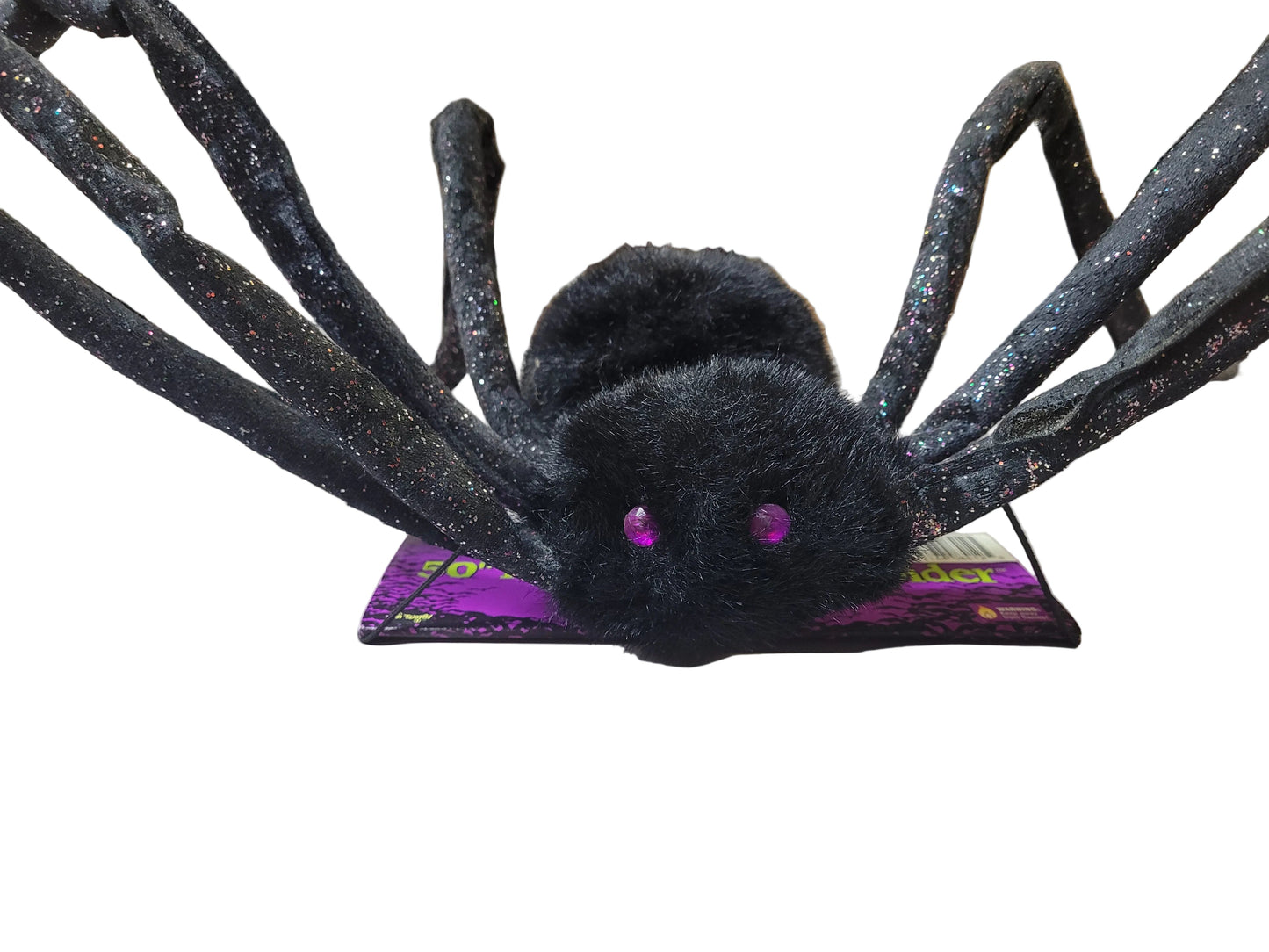 50" Posable Black Glitter Spider Halloween Prop