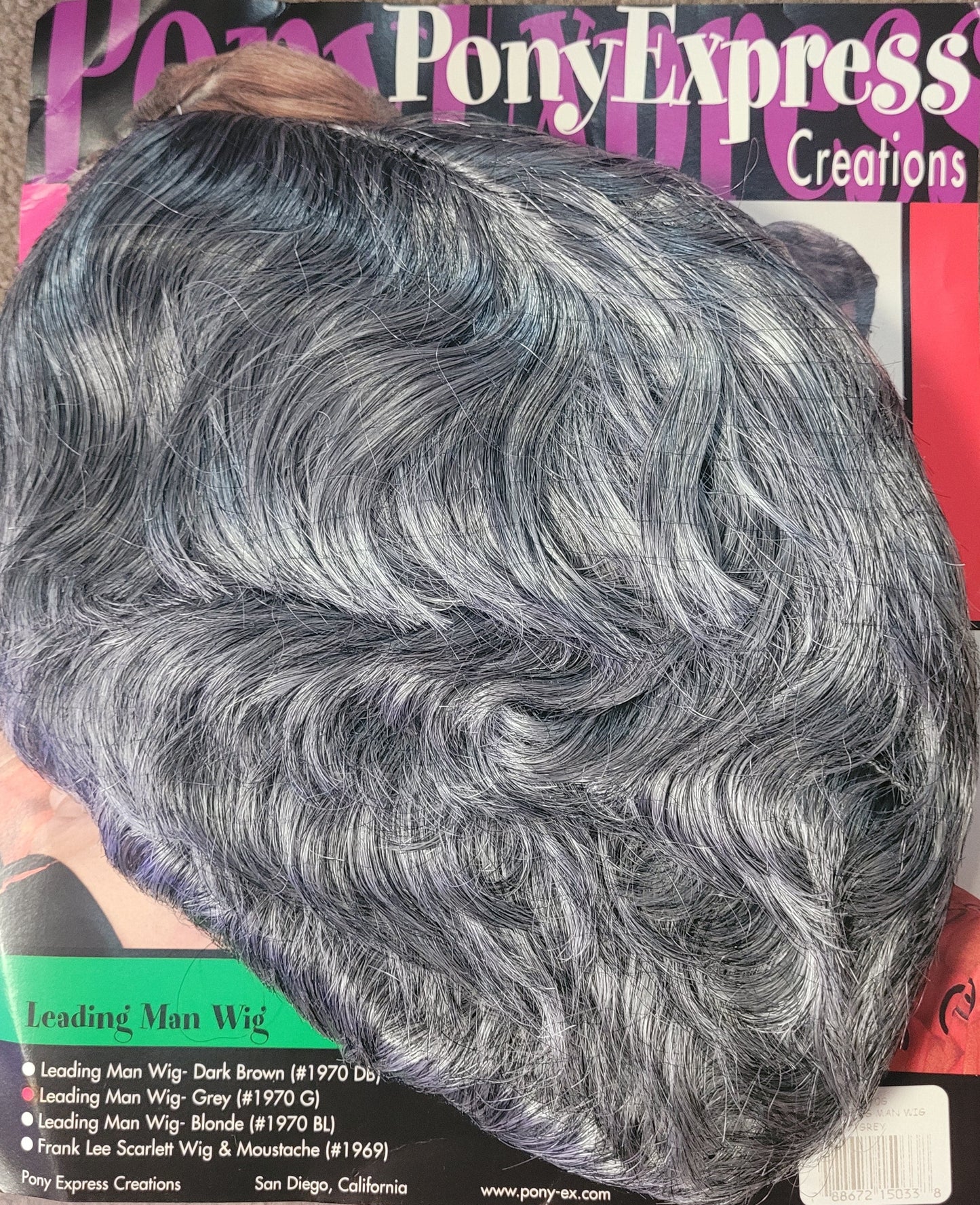 Leading Man Dark Grey Costume Wig Pony Express