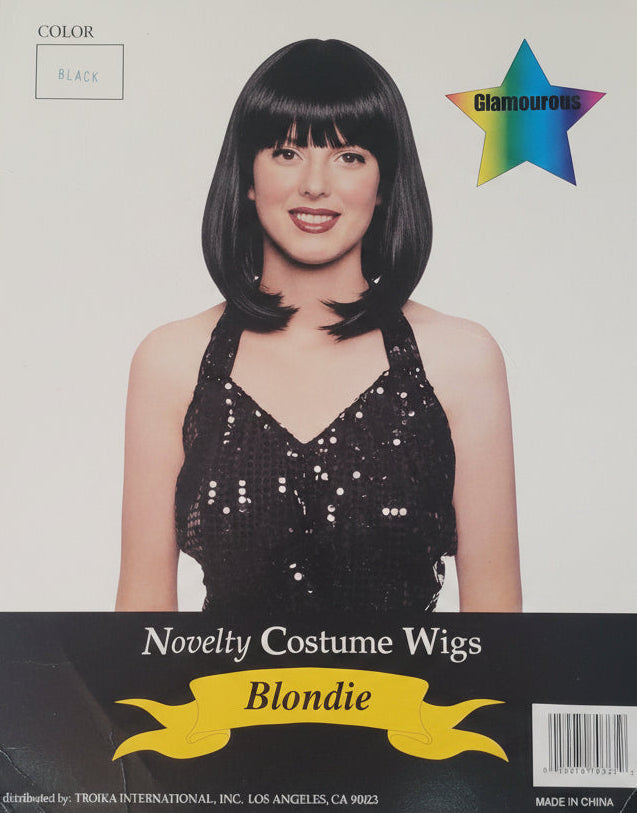 Glamourous Black Shoulder Length With Bangs Costume Wig