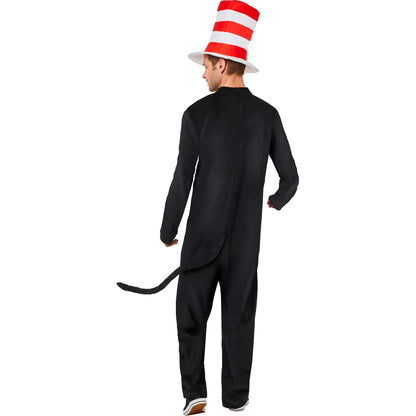 Adult Dr. Seuss The Cat In The Hat Costume Jumpsuit