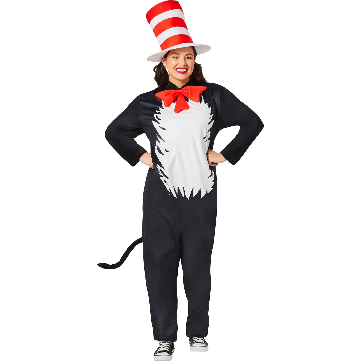 Adult Dr. Seuss The Cat In The Hat Costume Jumpsuit