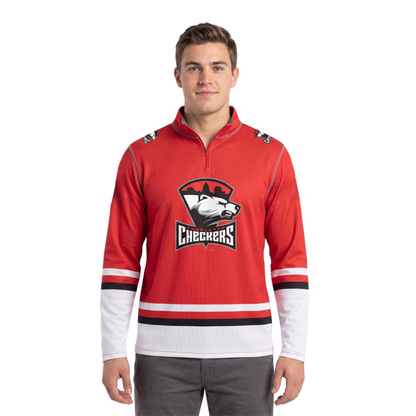 Charlotte Checkers AHL Licensed Replica Performance 1/4 Zip Longsleeve Jersey Shirt