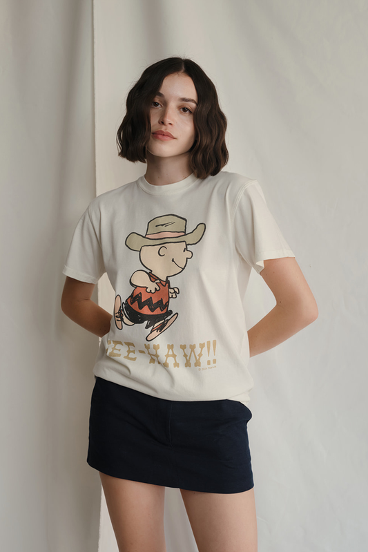 Peanuts YEE-HAW!! Womens T Shirt White