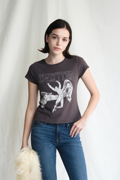 Led Zeppelin Icarus Baby Tee Womens T Shirt Vintage Black