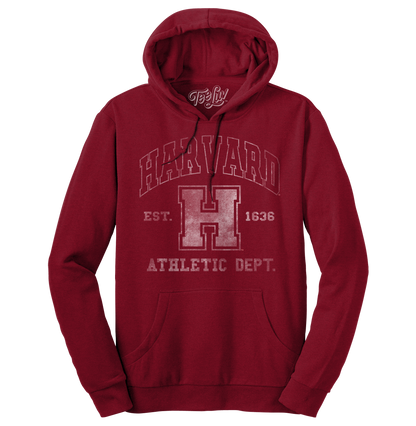 Harvard Athletic Department Pullover Hooded Sweashirt Hoodie Crimson