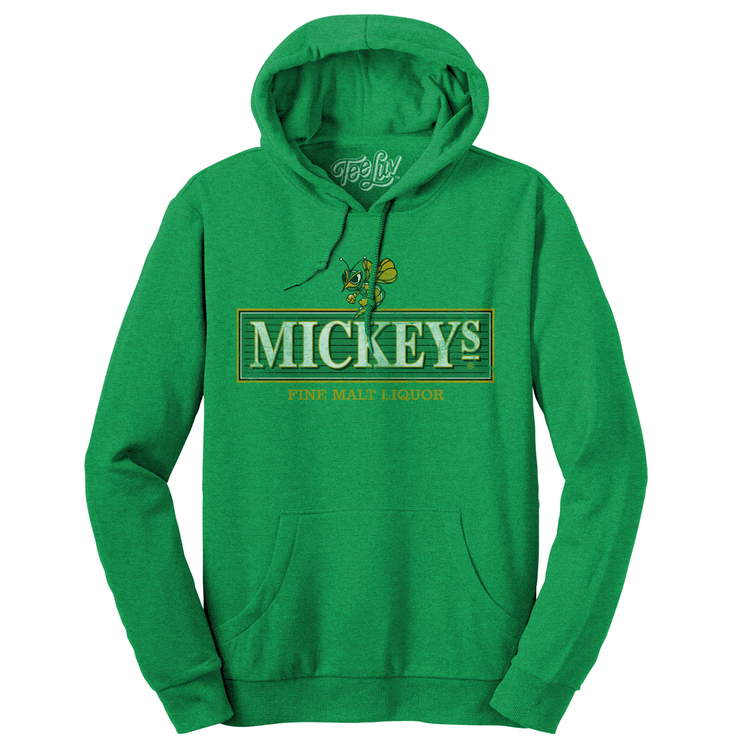 Mickey's Fine Malt Liquor Hornet Logo Hooded Sweatshirt Hoodie Kelly Green