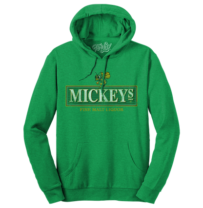 Mickey's Fine Malt Liquor Hornet Logo Hooded Sweatshirt Hoodie Kelly Green