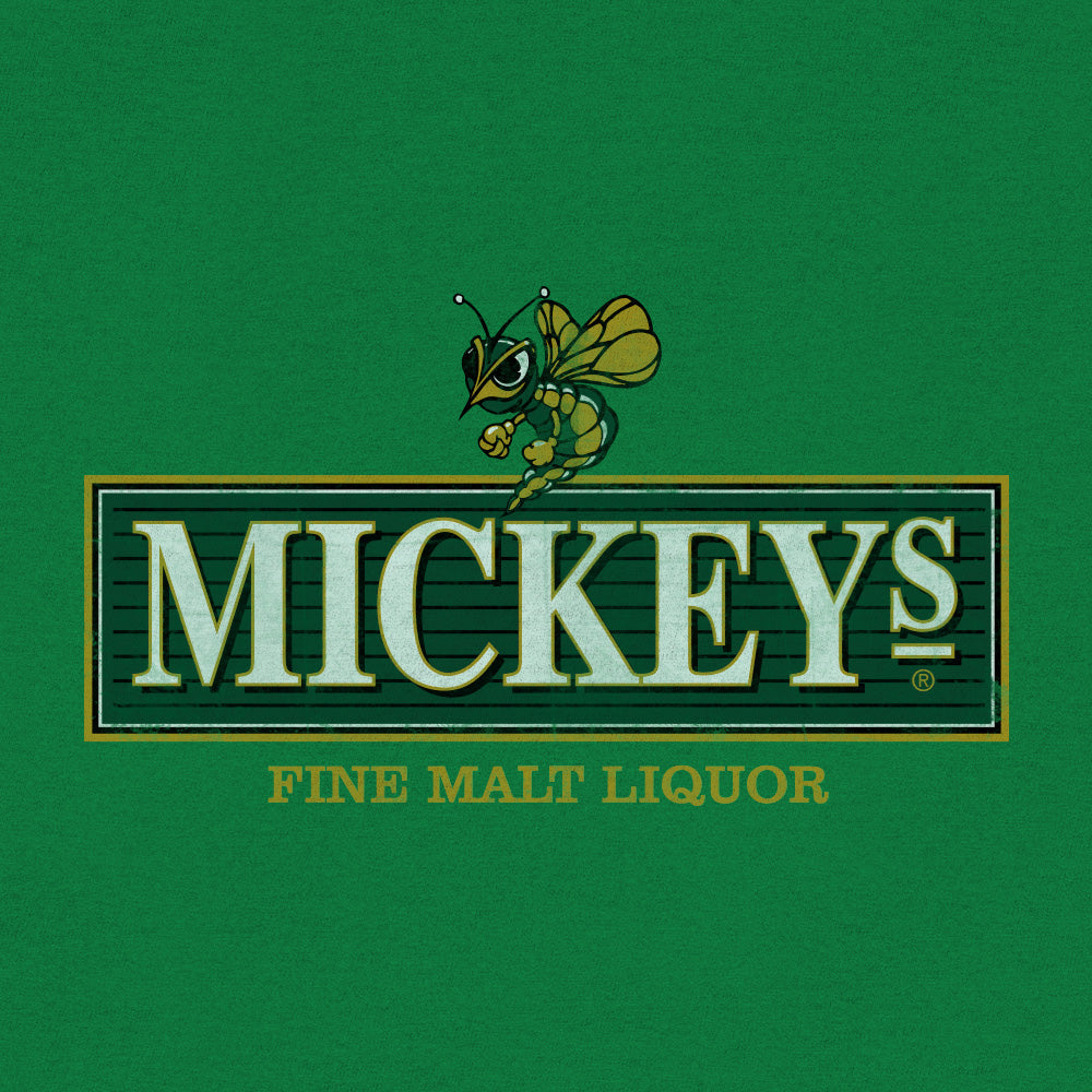 Mickey's Fine Malt Liquor Hornet Logo Hooded Sweatshirt Hoodie Kelly Green