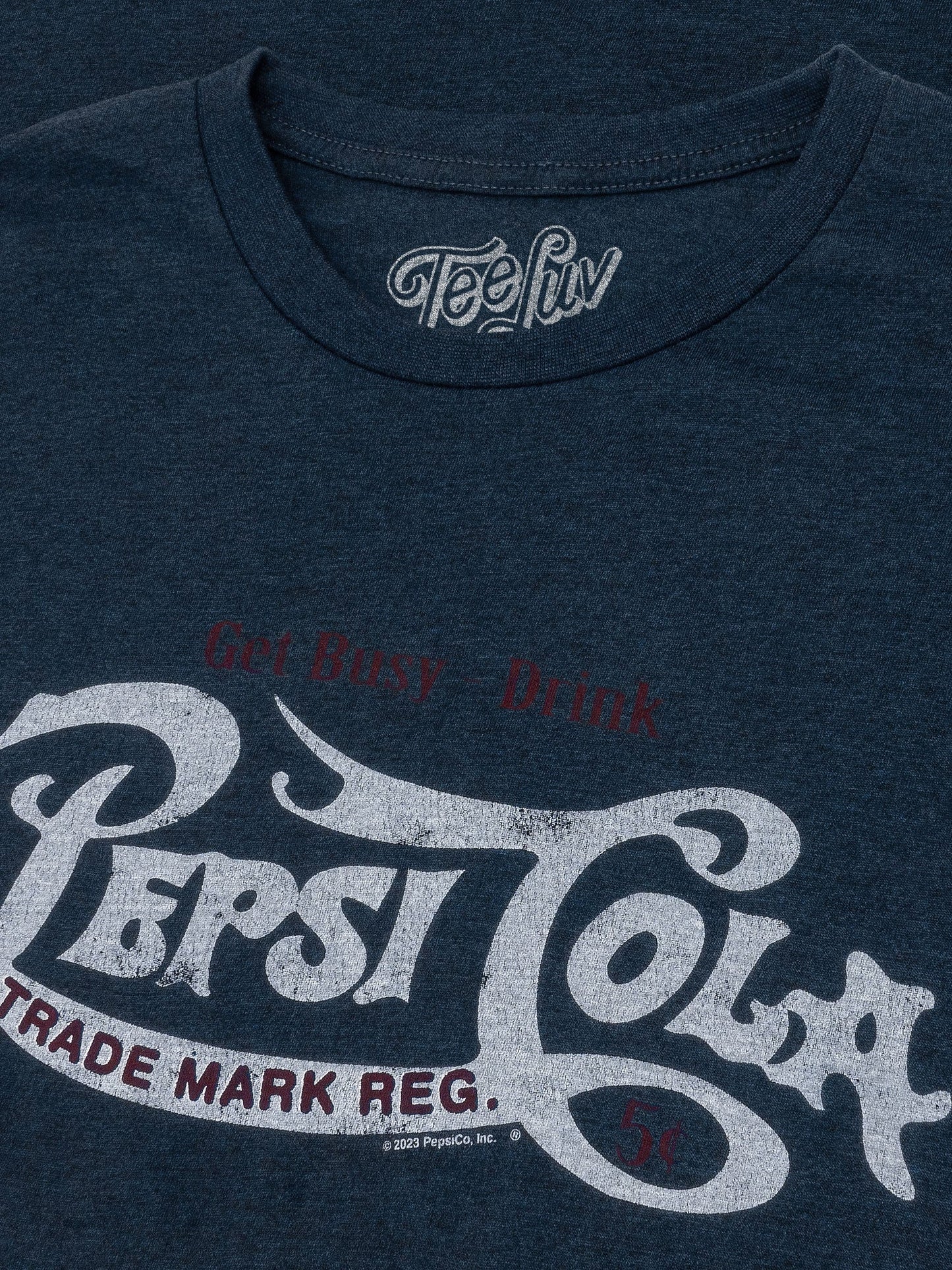 Get Busy, Drink Pepsi Cola Classic Logo Mens T Shirt Navy Blue