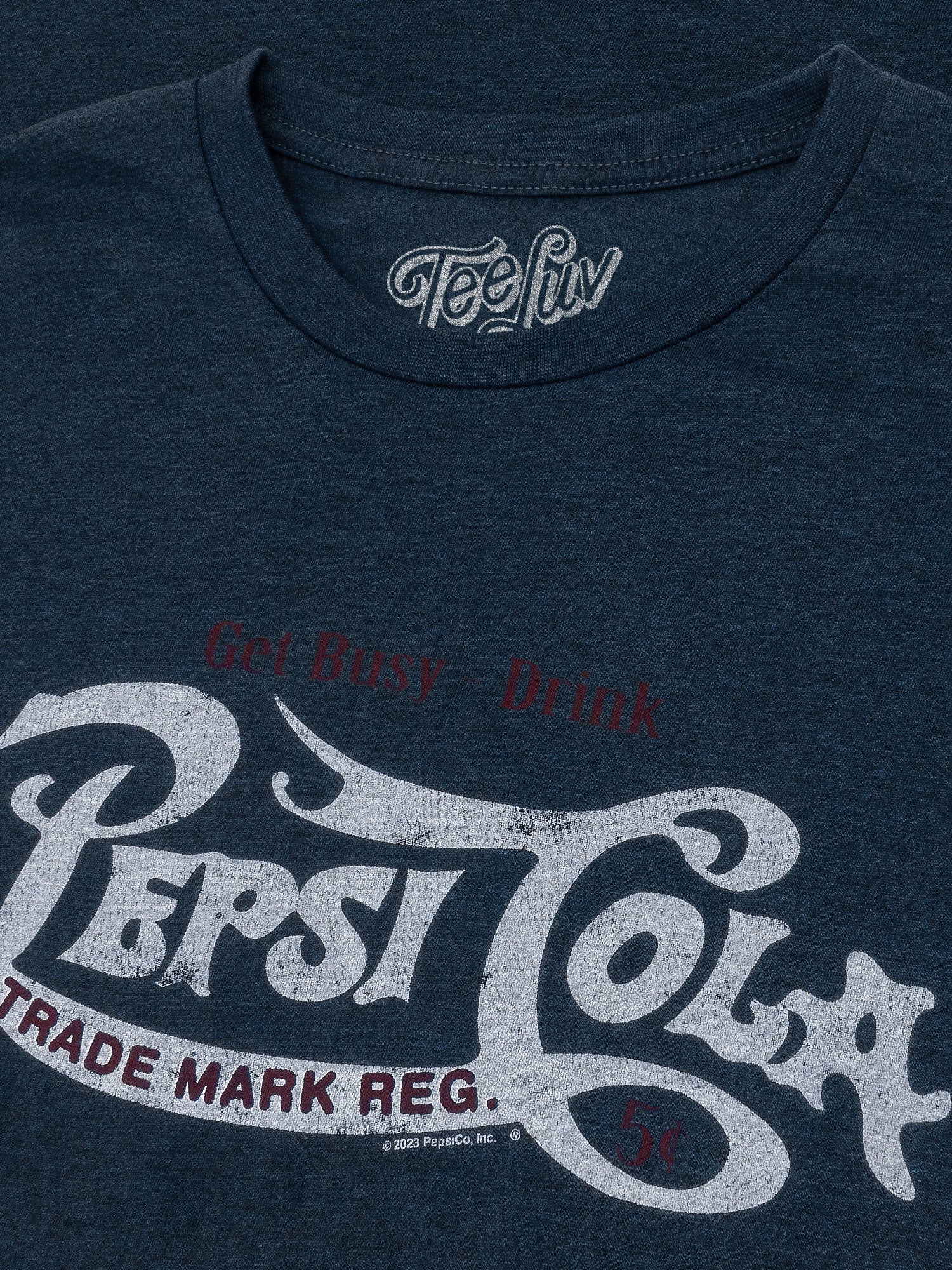 Get Busy, Drink Pepsi Cola Classic Logo Mens T Shirt Navy Blue