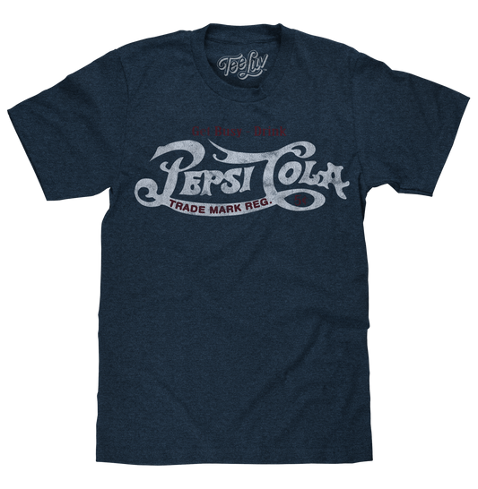 Get Busy, Drink Pepsi Cola Classic Logo Mens T Shirt Navy Blue