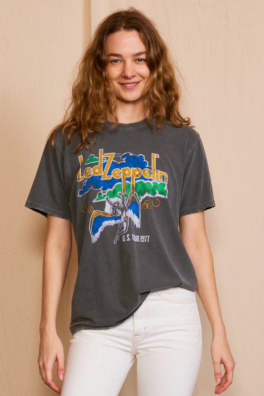 Led Zeppelin U.S Tour 1977 Tee Womens T Shirt Vintage Black